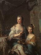 Jean Marc Nattier Madame Marsollier and her Daughter oil painting